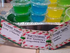 Tray of Jell-O Shots | Mistletoe Kisses, Blue Christmas & Jingle Bells
